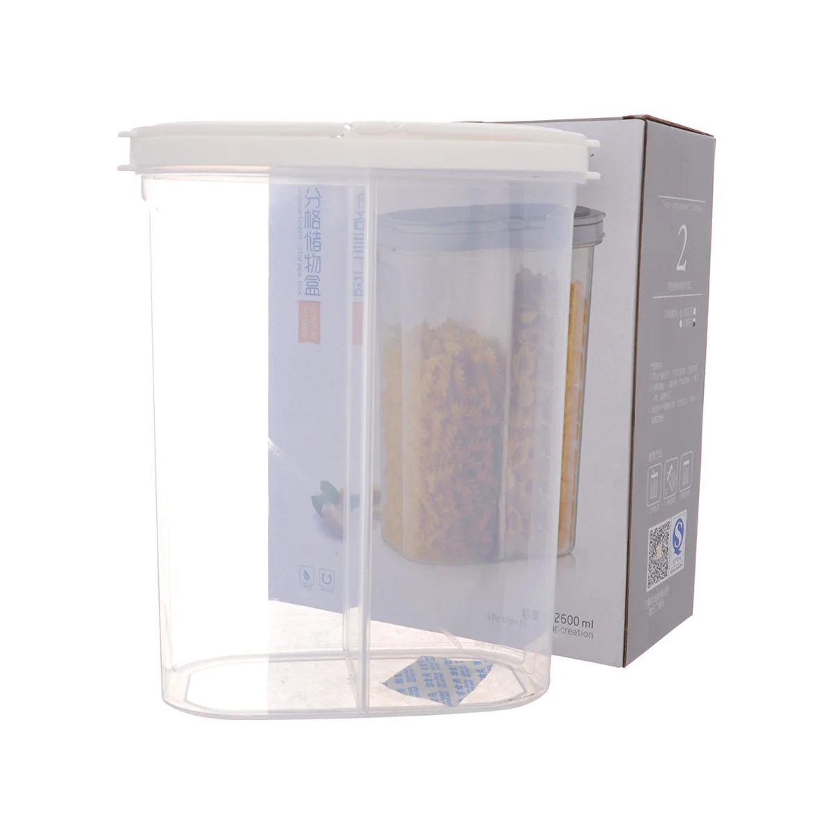 Ёмкость для сыпучих продуктов 2-х секционная Royal Classics 18*10*24 см 2,6 л