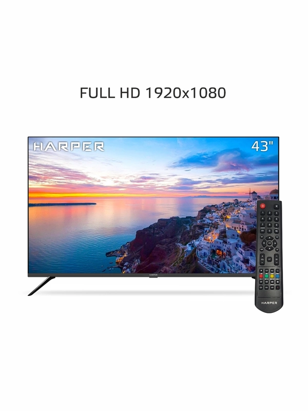 Телевизор HARPER 43F660T, Full HD, DVB-T2, диагональ экрана 43", гарантия 1 год
