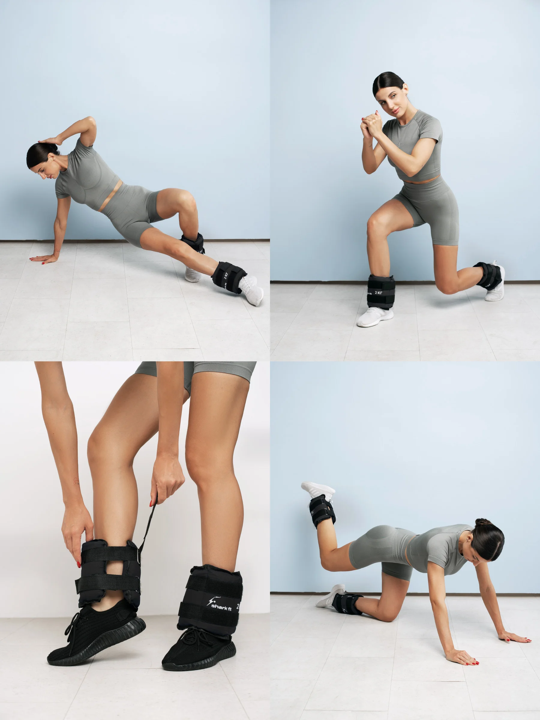 Черный утяжелители для ног и рук спортивные Shark Fit, грузы для фитнеса и спорта, 2 шт по 2 кг