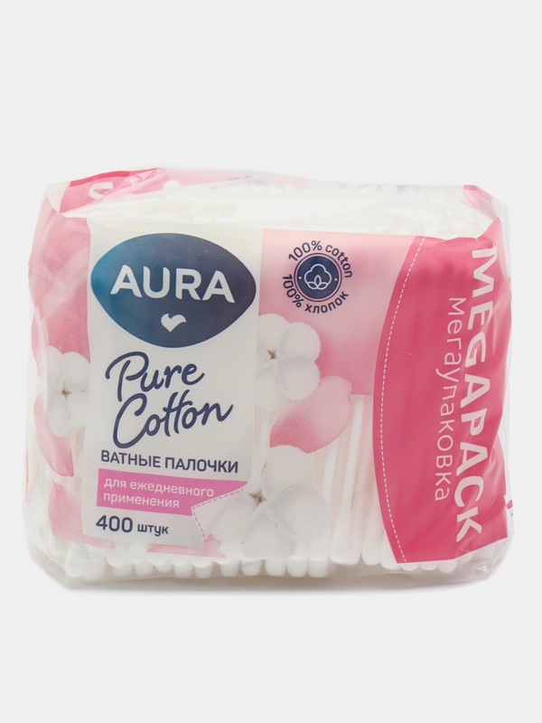 Ватные палочки AURA Pure Cotton 400 штук