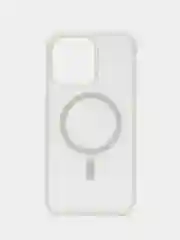 Белый чехол iPhone 13 pro, Pro Max, 14 Pro, Pro Max, 15 Pro,  Pro Max, MagSafe