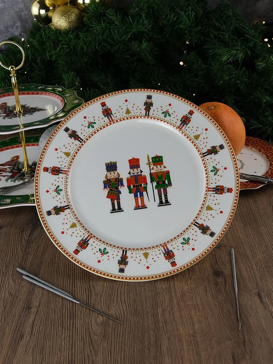 Разноцветный тарелка Repast Christmas world Щелкунчик диаметр 26 см