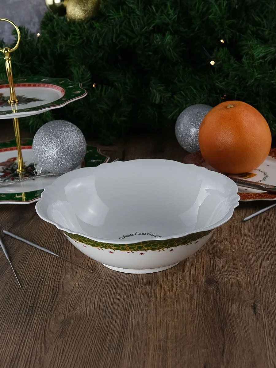 Разноцветный салатник Repast Christmas world Magic time диаметр 23,2 см