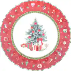 Разноцветный блюдо круглое Repast Christmas world Bordo диаметр 30 см