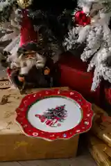 Разноцветный блюдо круглое Repast Christmas world Bordo диаметр 30 см