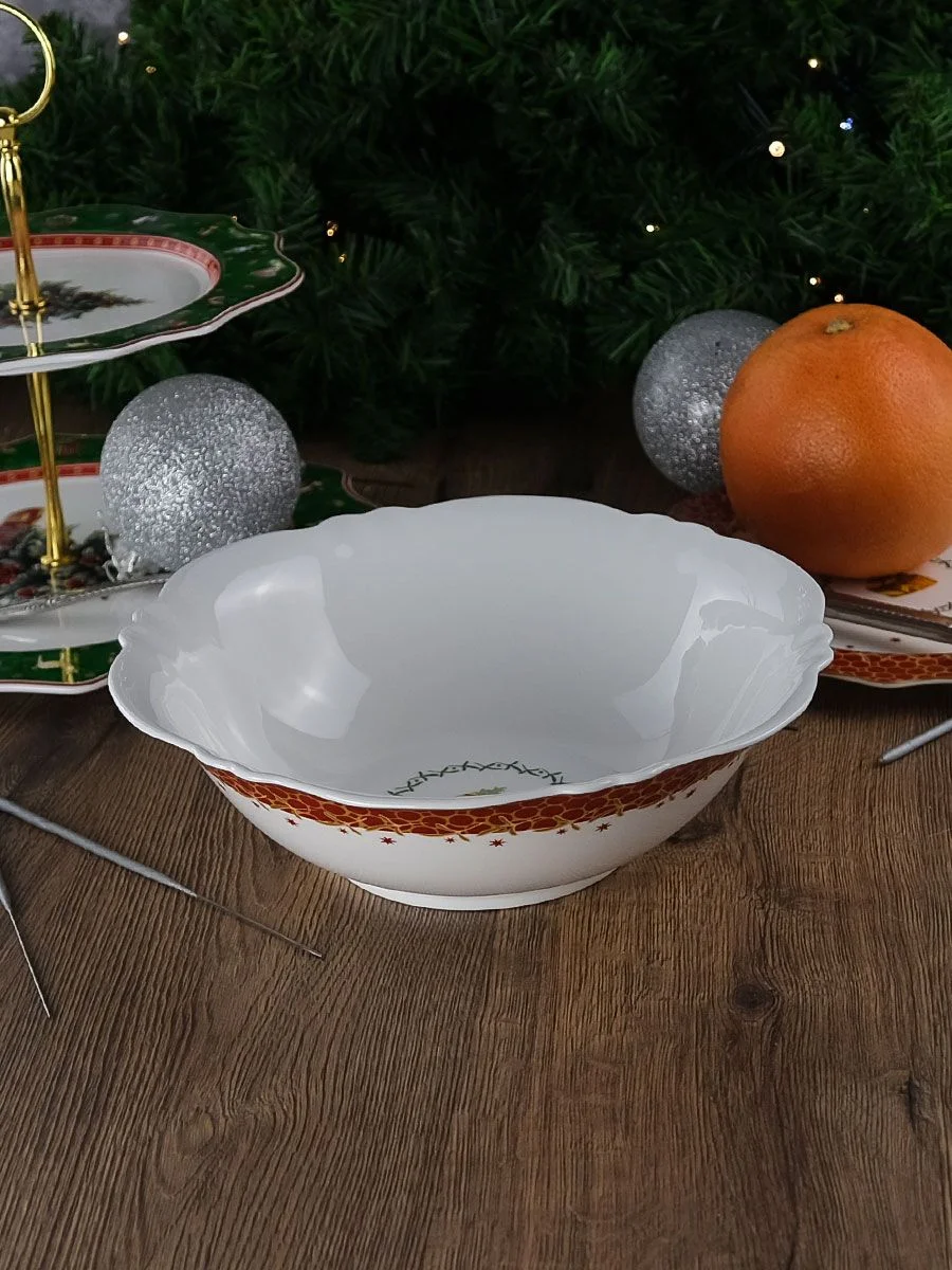Разноцветный салатник Repast Christmas world Magic time диаметр 23,2 см
