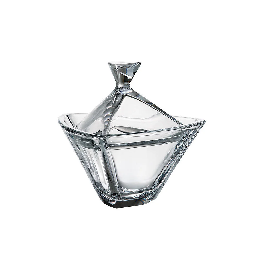 Прозрачный конфетница с крышкой Crystalite Bohemia TRIANGLE 18 см
