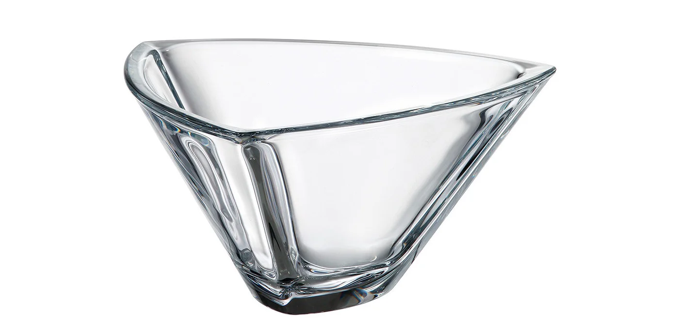 Прозрачный конфетница с крышкой Crystalite Bohemia TRIANGLE 18 см