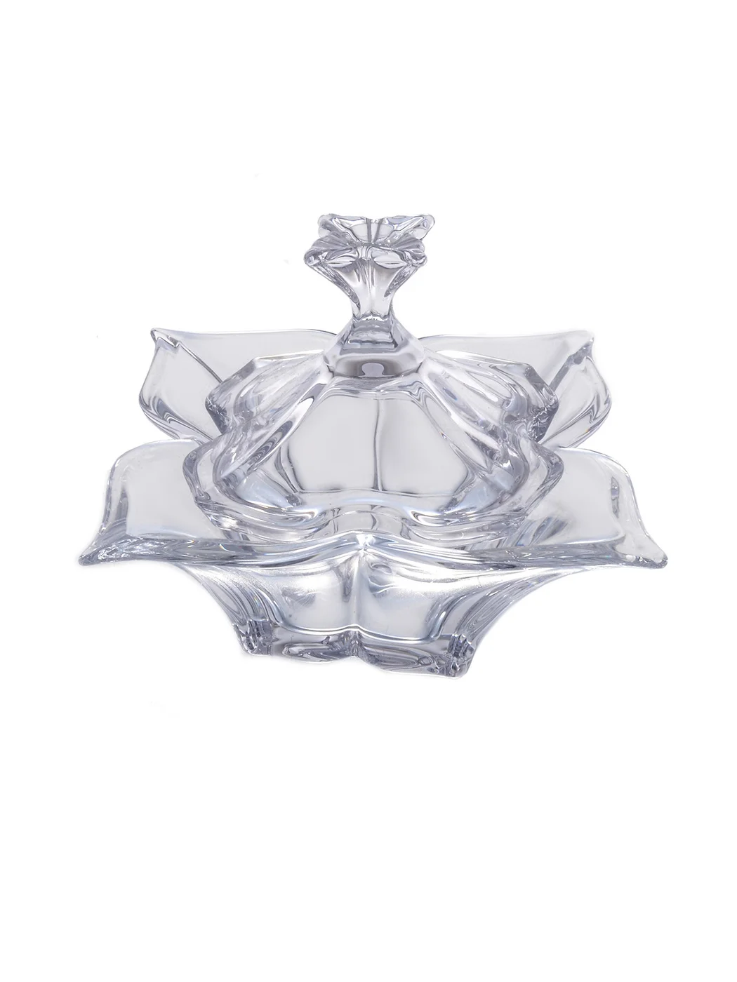 Прозрачный конфетница с крышкой Crystalite Bohemia Florale 20 см