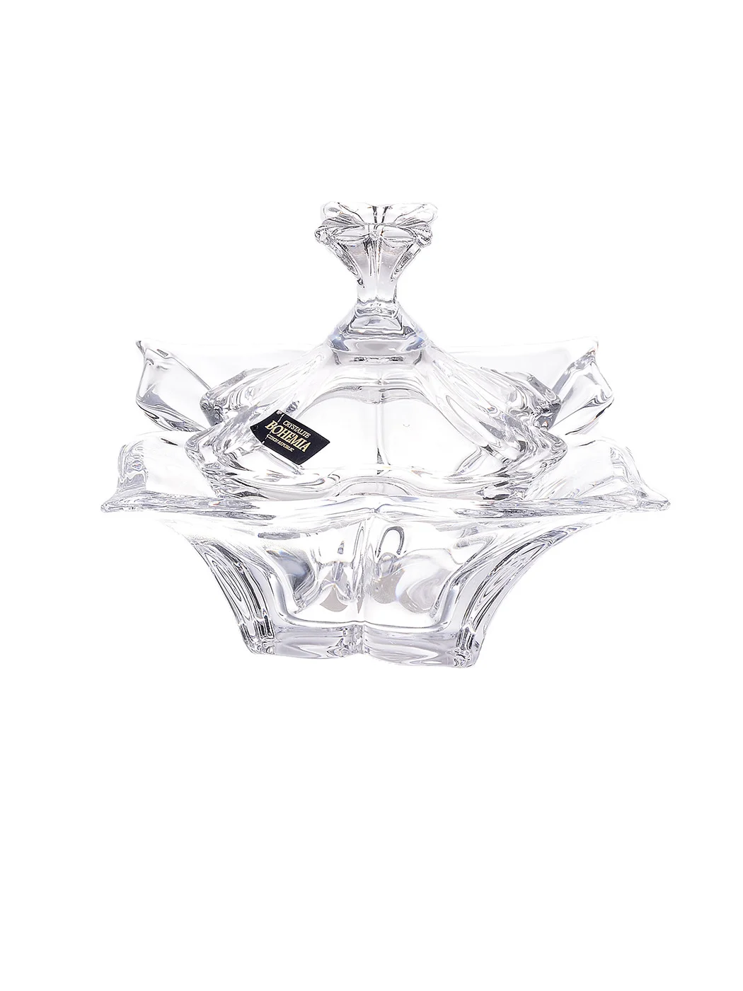 Прозрачный конфетница с крышкой Crystalite Bohemia Florale 20 см