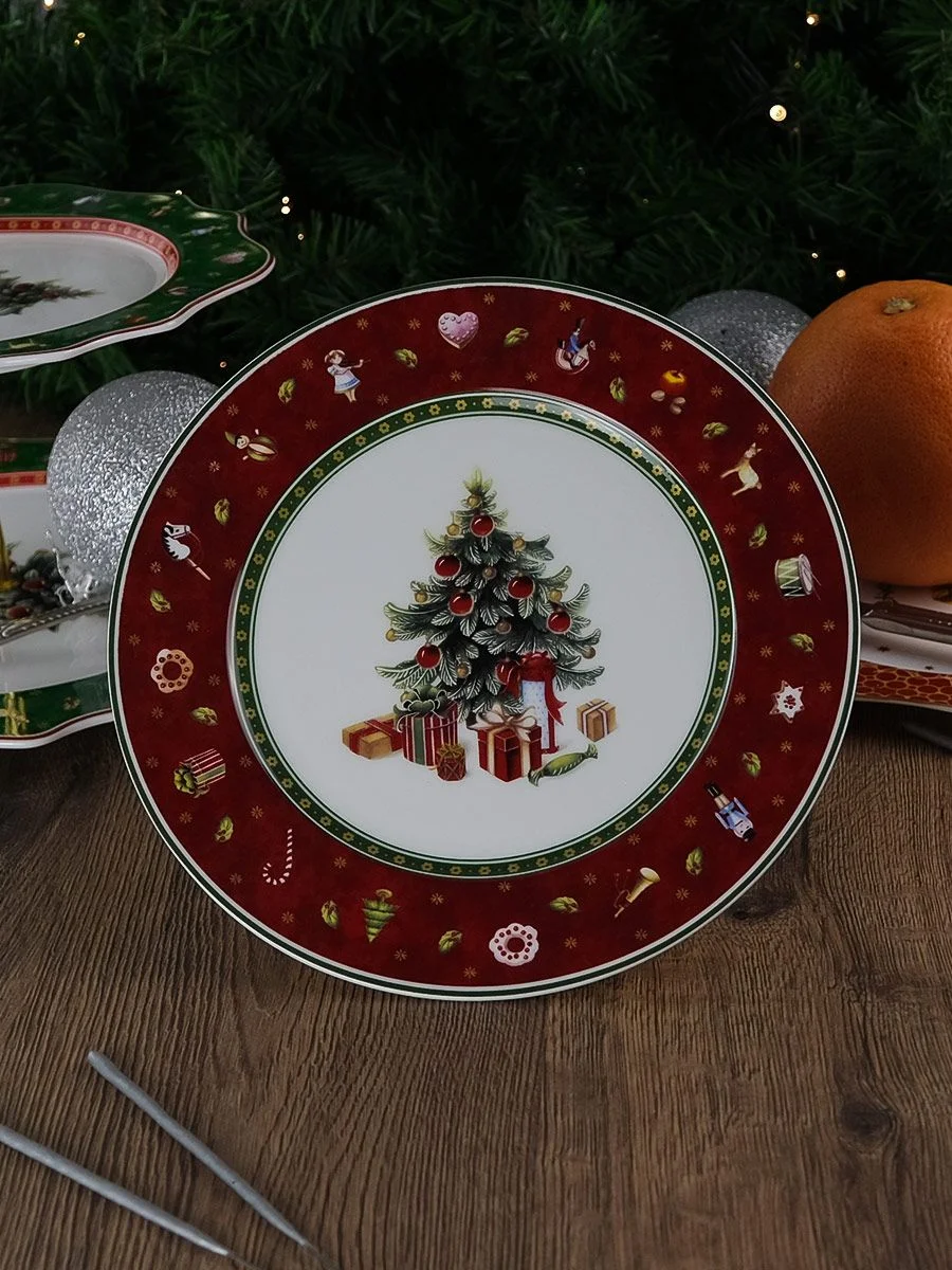 Разноцветный тарелка Repast Christmas world Bordo диаметр 21 см