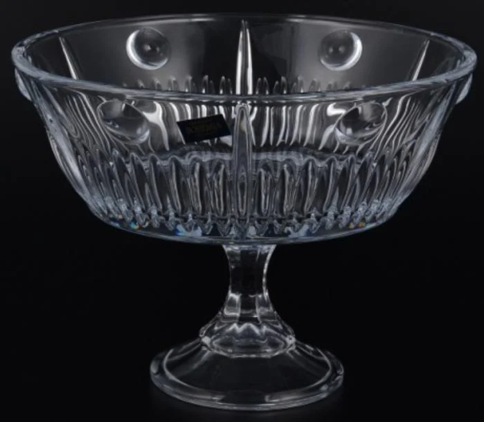 Прозрачный конфетница Crystalite Bohemia "Pluto-New Nova", на ножке, 22 см. 22753