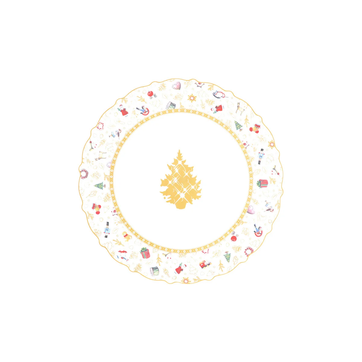 Разноцветный блюдо круглое Repast Christmas world Toys yellow диаметр 30 см