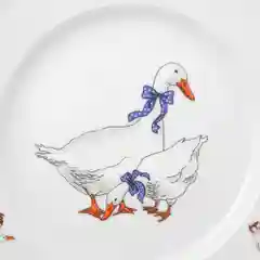 Белый набор плоских тарелок Repast 25 см Гусики (6 шт)
