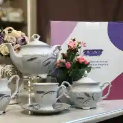 Белый чайный набор Серебряные колосья Repast классическая чашка (15 предметов на 6 персон)