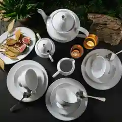 Белый чайный набор Repast Жемчуг (15 предметов на 6 персон)