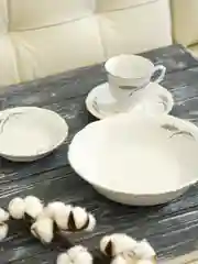 Белый салатник 23 см Repast Серебряные колосья