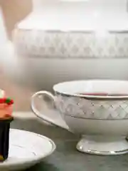 Белый чайный набор Repast Серебряная сетка (15 предметов на 6 персон)