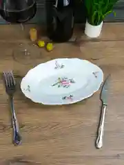 Белый блюдо овальное плоское 22 см Repast Мейсенский букет