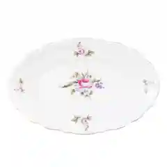 Белый блюдо овальное плоское 22 см Repast Мейсенский букет