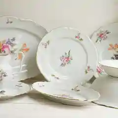 Белый блюдо овальное плоское 22 см Repast Мейсенский букет
