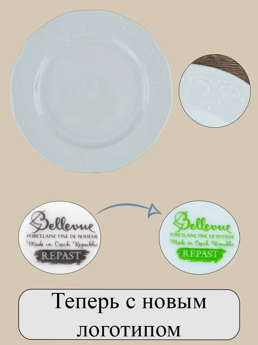 Белый оригинальная тарелка Repast Bellevue 25 см (1 шт)