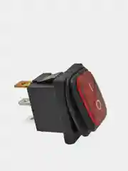 Зеленый выключатель клавишный мини влагозащита, подсветка 250V 6А (3с) ON-OFF