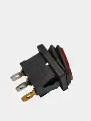 Зеленый выключатель клавишный мини влагозащита, подсветка 250V 6А (3с) ON-OFF