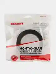 Двухсторонний скотч REXANT, черная, вспененная ЭВА основа, 30 мм, ролик 5 м