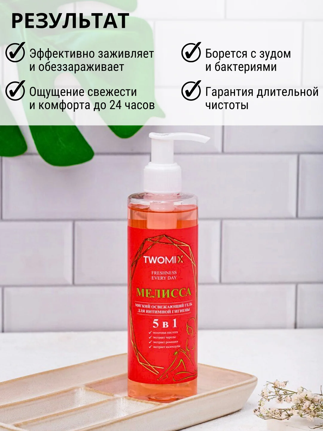 Гель для интимной гигиены Мелисса&Mентол с дозатором в комплекте, 250 мл