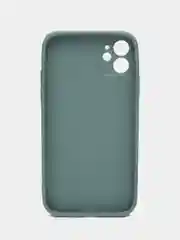 Зеленый силиконовый чехол для iPhone 11, со стеклянной панелью и защитой для камеры
