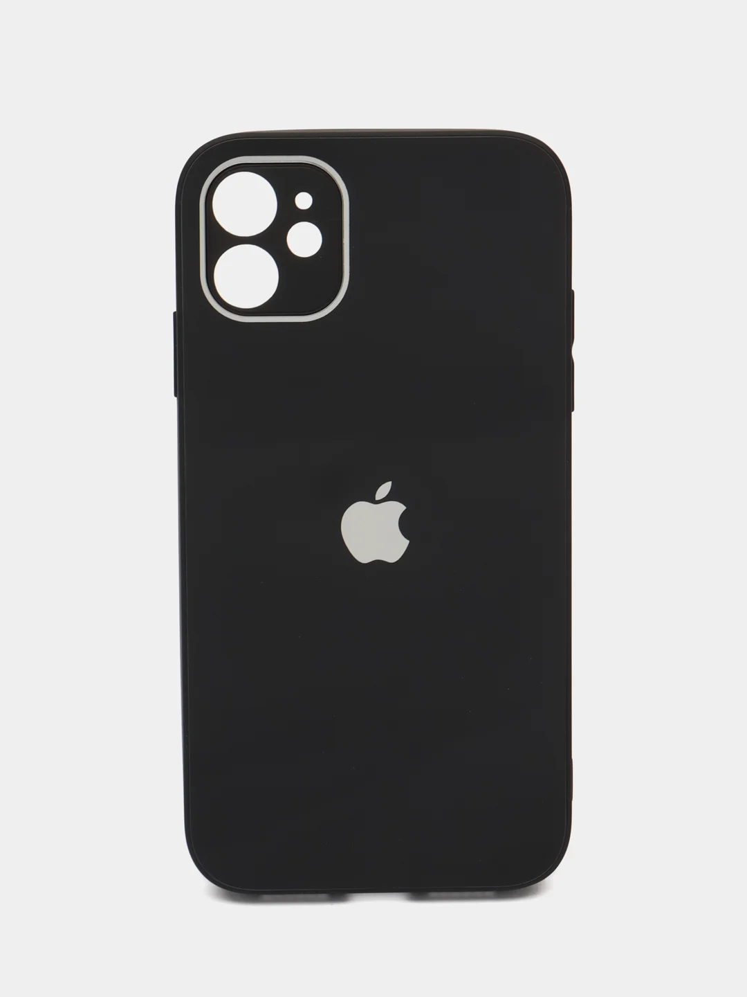 Черный силиконовый чехол для iPhone 11, со стеклянной панелью и защитой для камеры