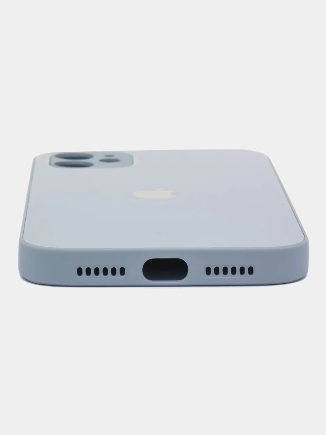 Небесно-голубой силиконовый чехол для iPhone 11, со стеклянной панелью и защитой для камеры