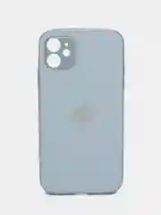 Светло-синий силиконовый чехол для iPhone 11, со стеклянной панелью и защитой для камеры