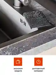 Губки для посуды черные Shiny Kitchen, металлические, набор 4 шт