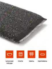 Губки для посуды черные Shiny Kitchen, металлические, набор 4 шт