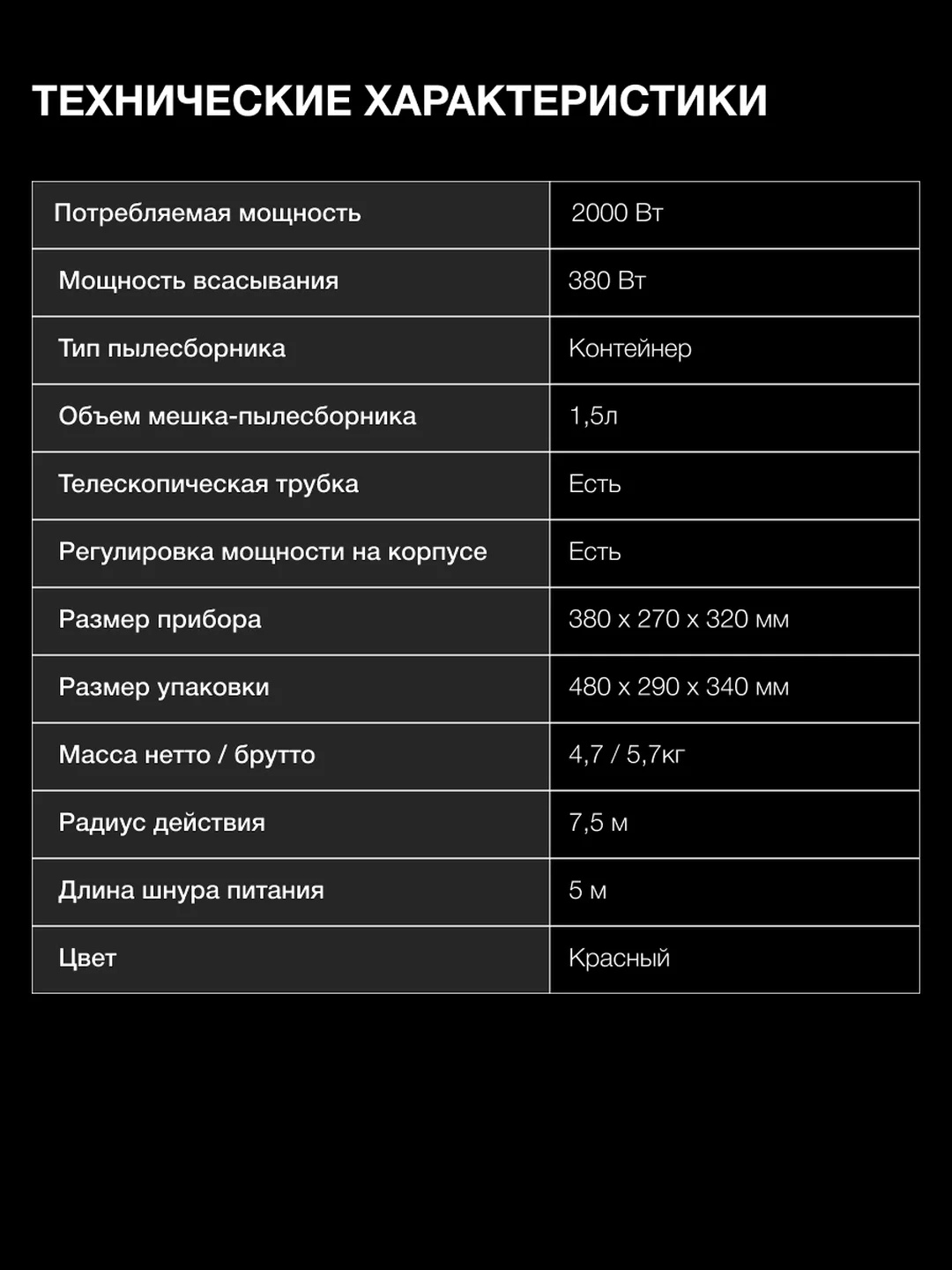 Пылесос Hyundai HYV-C3075, 2000Вт, красный
