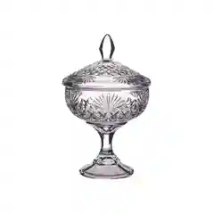 Прозрачный конфетница на ножке с крышкой 24 см Crystalite Bohemia Vega-nova
