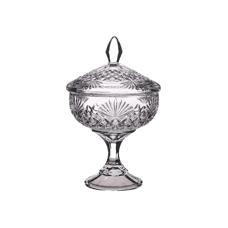 Конфетница на ножке с крышкой 24 см Crystalite Bohemia Vega-nova