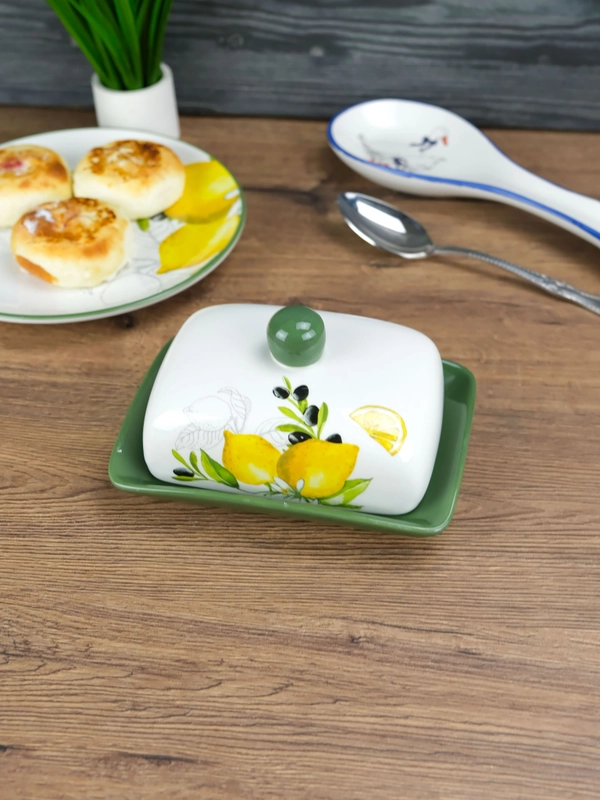Маслёнка с крышкой REPAST Лимоны и оливки 17*12,5*8,3 см