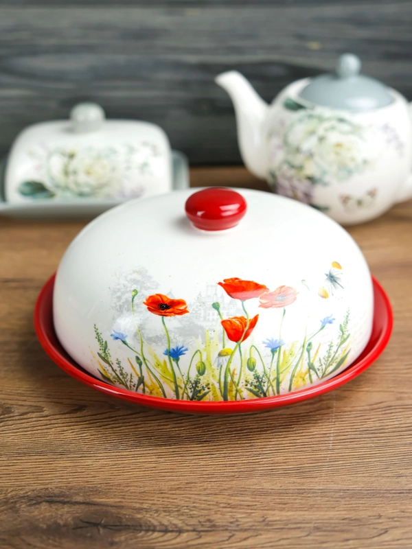 Блюдо для блинов с крышкой REPAST Маки 23*23*9,7 см