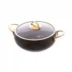 Черный кастрюля с крышкой 4 л 24 см Elite Gold Черный