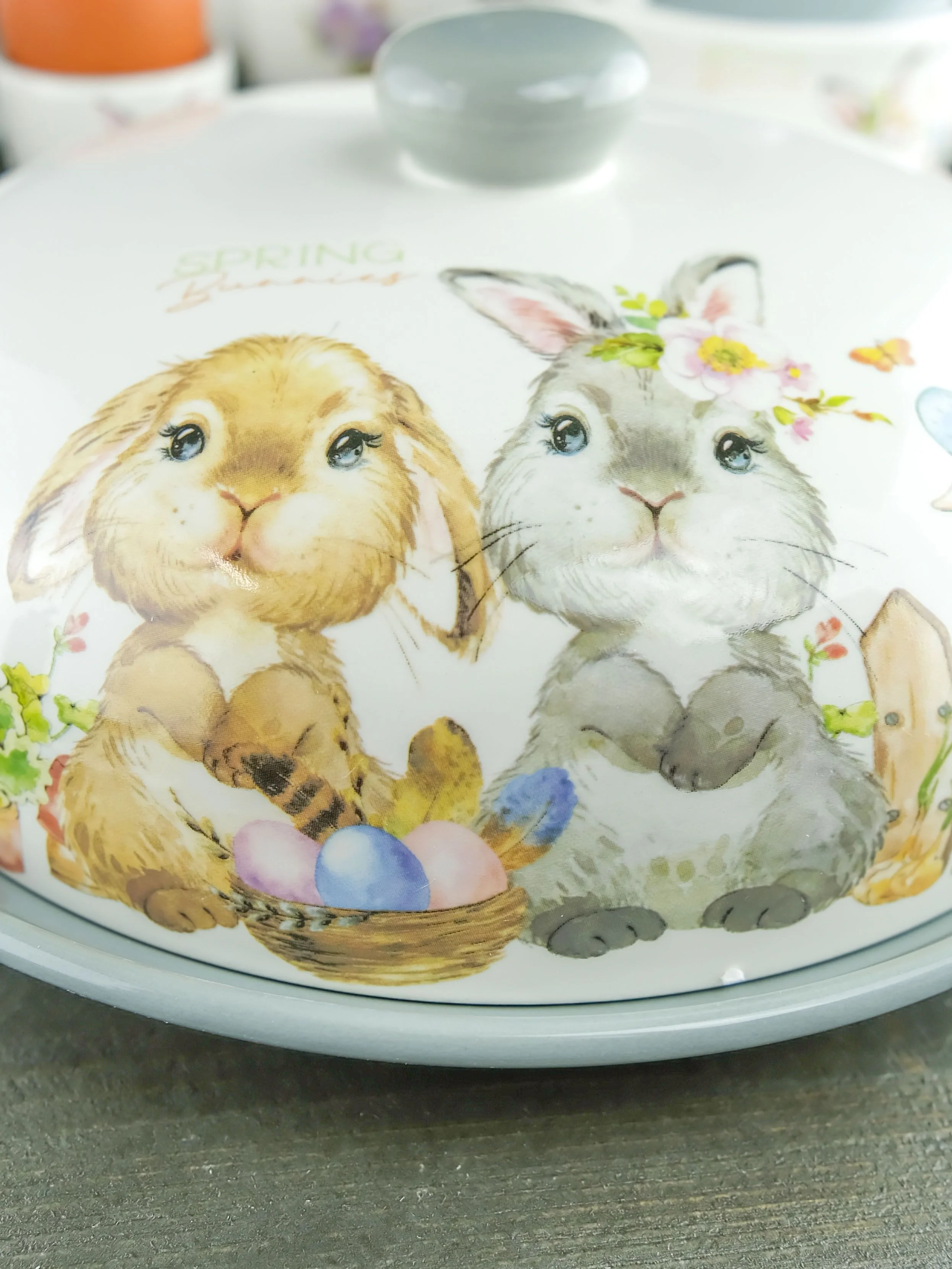 Блюдо для блинов с крышкой Repast Spring Bunnies 23*9,7 см