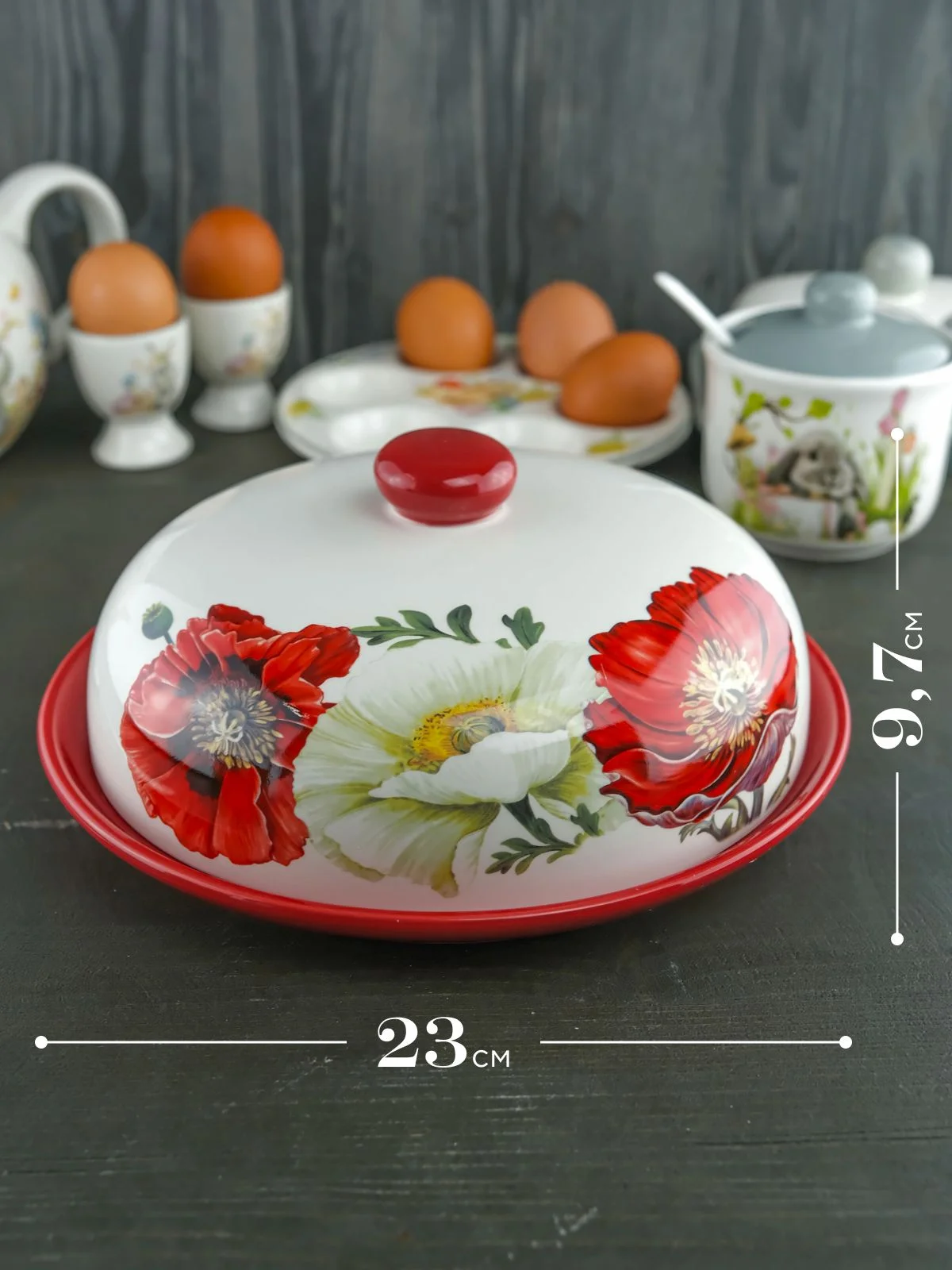 Коричневый блюдо для блинов с крышкой Repast Маки-2 23*23*9,7 см