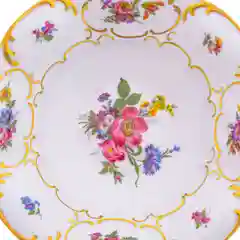 Конфетница на ножке Queen's Crown Мейсенский букет 27см