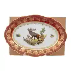 Блюдо овальное Repast Охота красная Мария-тереза 33 см