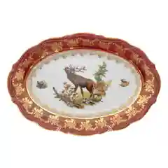 Блюдо овальное Repast Охота красная Мария-тереза 33 см