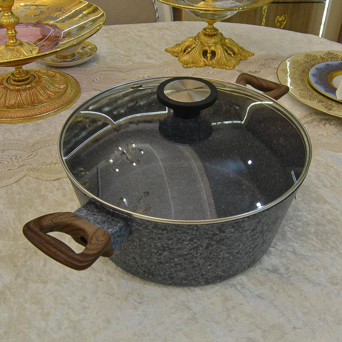 Прозрачный крышка стеклянная 28 см
