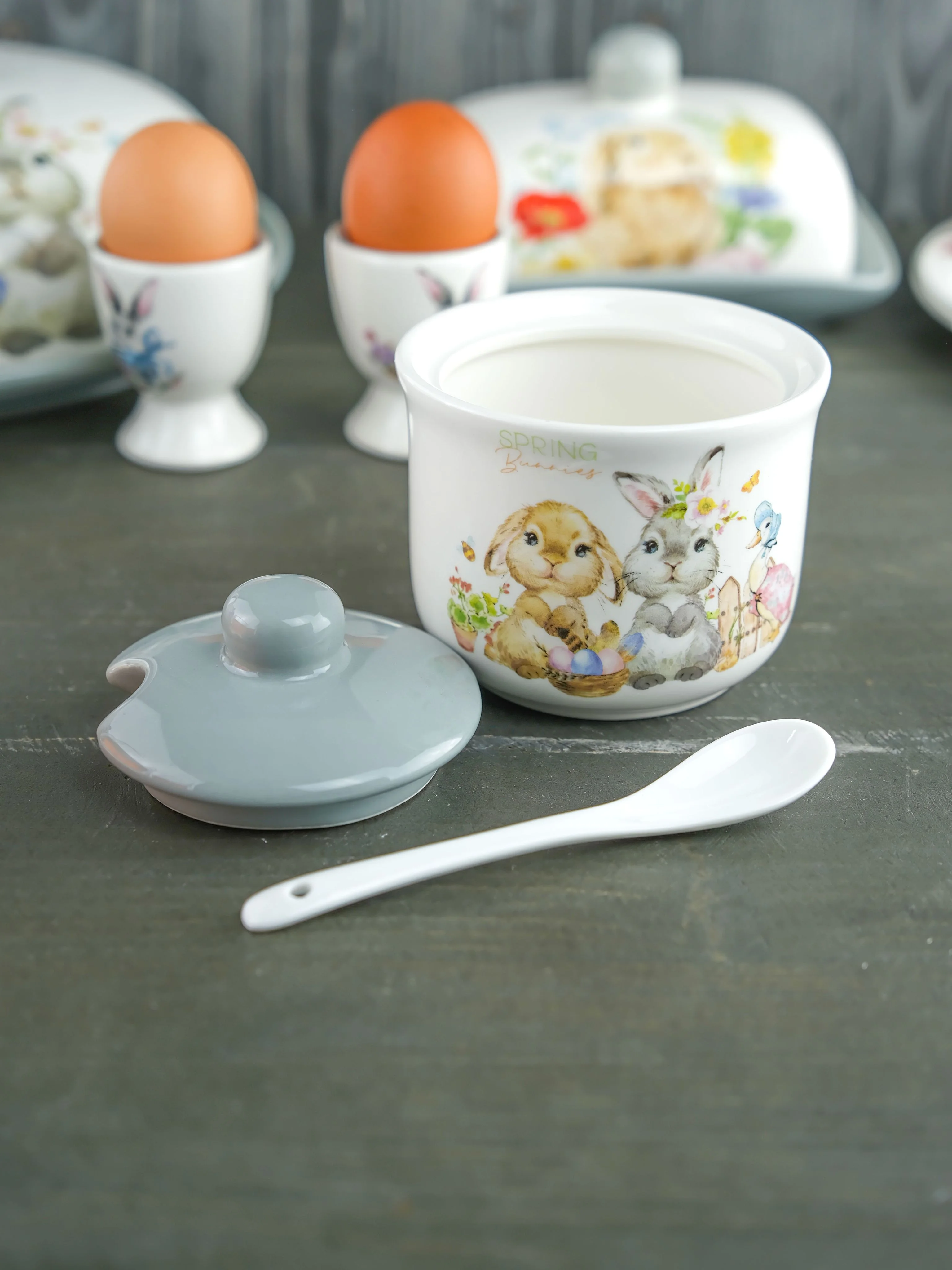 Сахарница с ложкой Repast Spring Bunnies 9.8*9.8*9.6