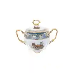 Кофейный сервиз Repast Охота зеленая Мария-тереза 15 предметов на 6 персон